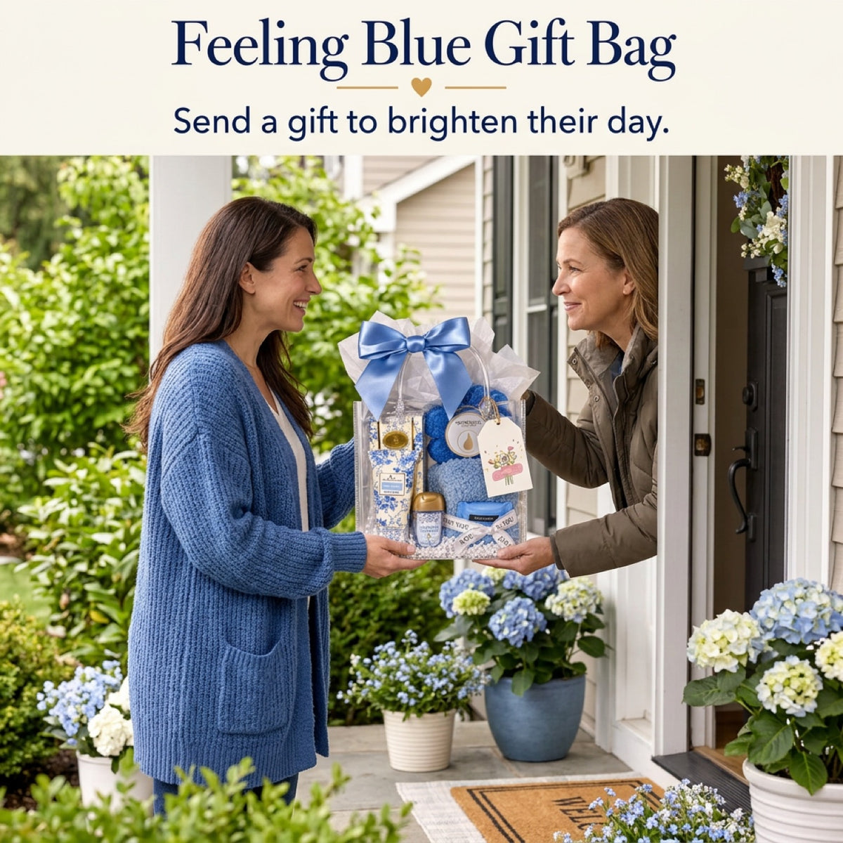 Feeling Blue | Get Well Soon Spa Gift Bag for Women — Blue Cheer-Up Gift, Ready to Give