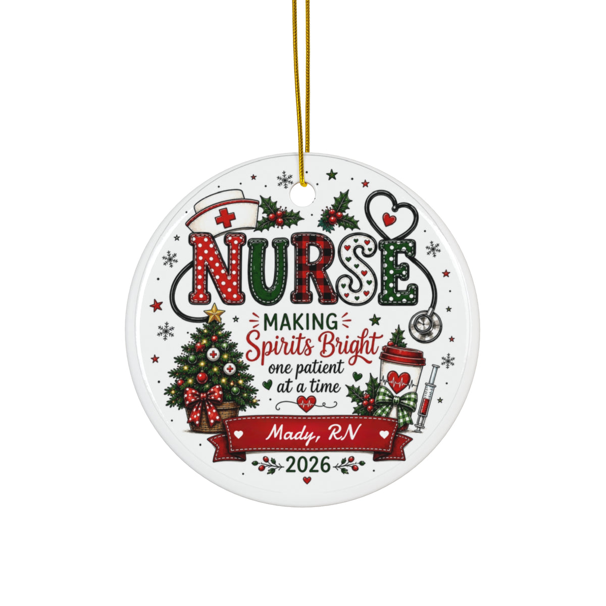 Personalized Nurse Christmas Ornament | RN Gift | Nurse Christmas Gift