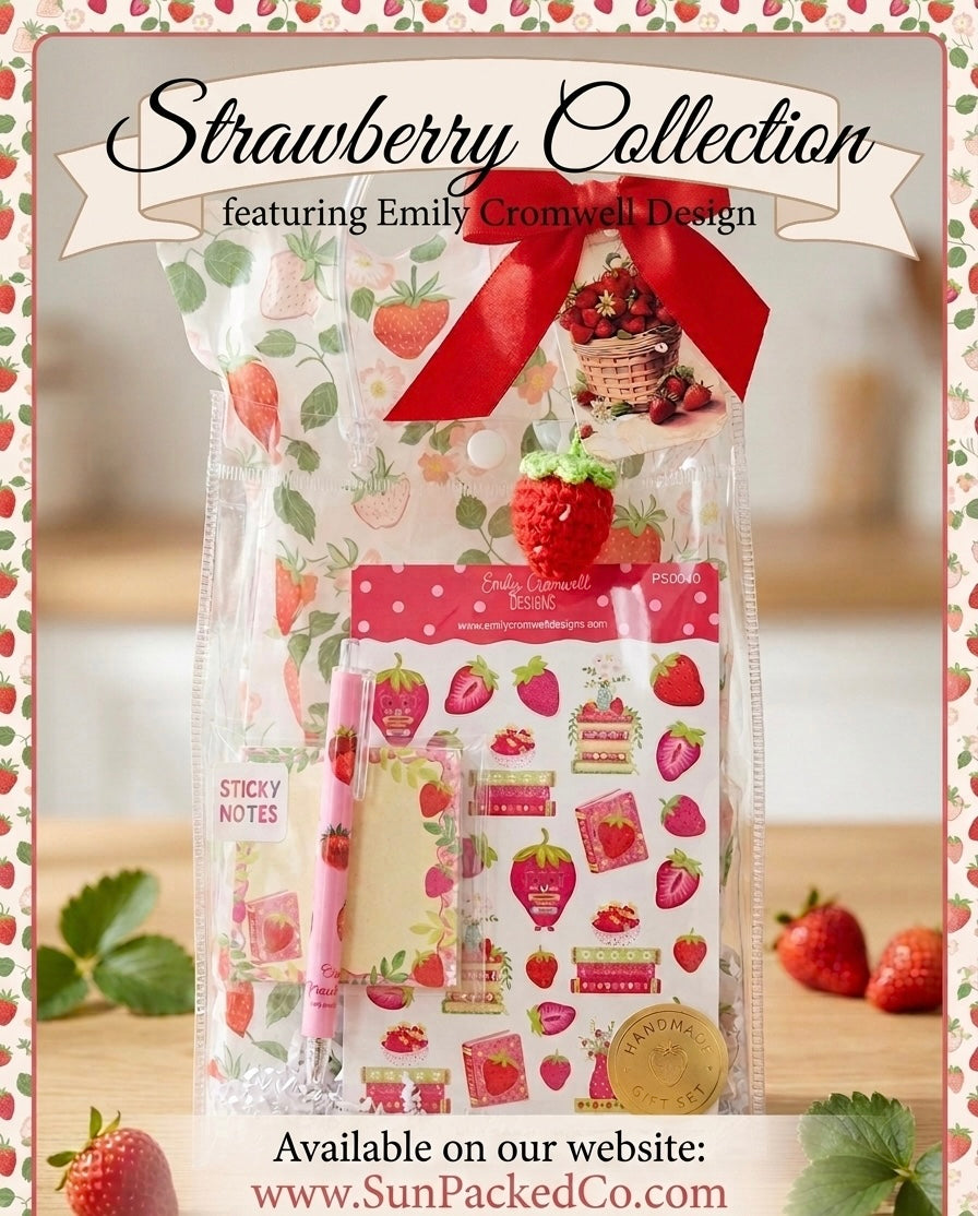 Strawberry Dreams Stationery Gift Set | Featuring Emily Cromwell Design Collection