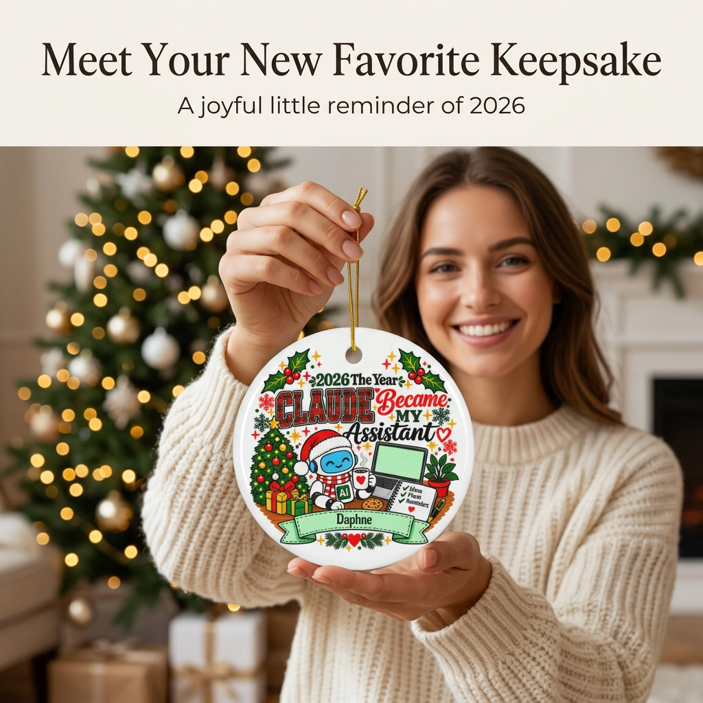 AI Assistant Christmas Ornament, 2026 Claude Became My Assistant