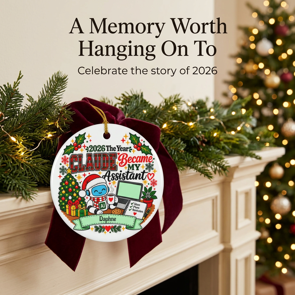 AI Assistant Christmas Ornament, 2026 Claude Became My Assistant