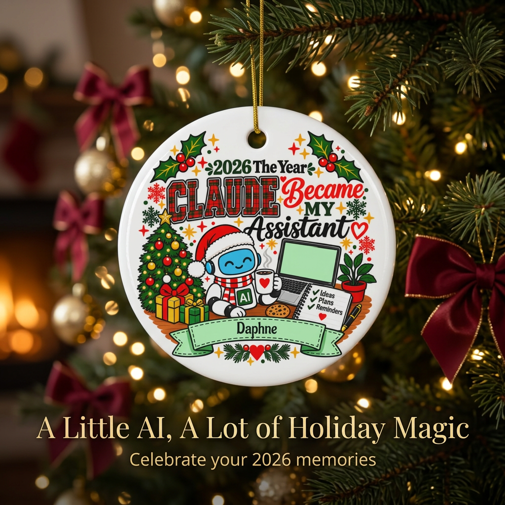 AI Assistant Christmas Ornament, 2026 Claude Became My Assistant