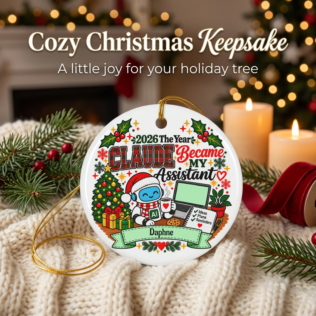 AI Assistant Christmas Ornament, 2026 Claude Became My Assistant