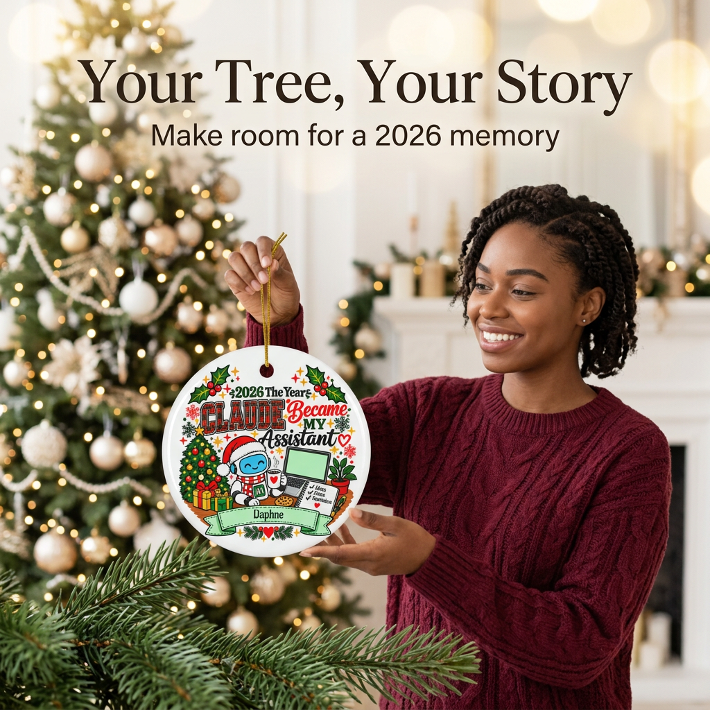 AI Assistant Christmas Ornament, 2026 Claude Became My Assistant