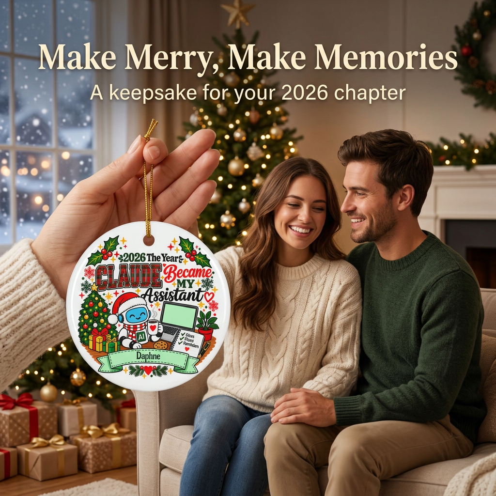 AI Assistant Christmas Ornament, 2026 Claude Became My Assistant