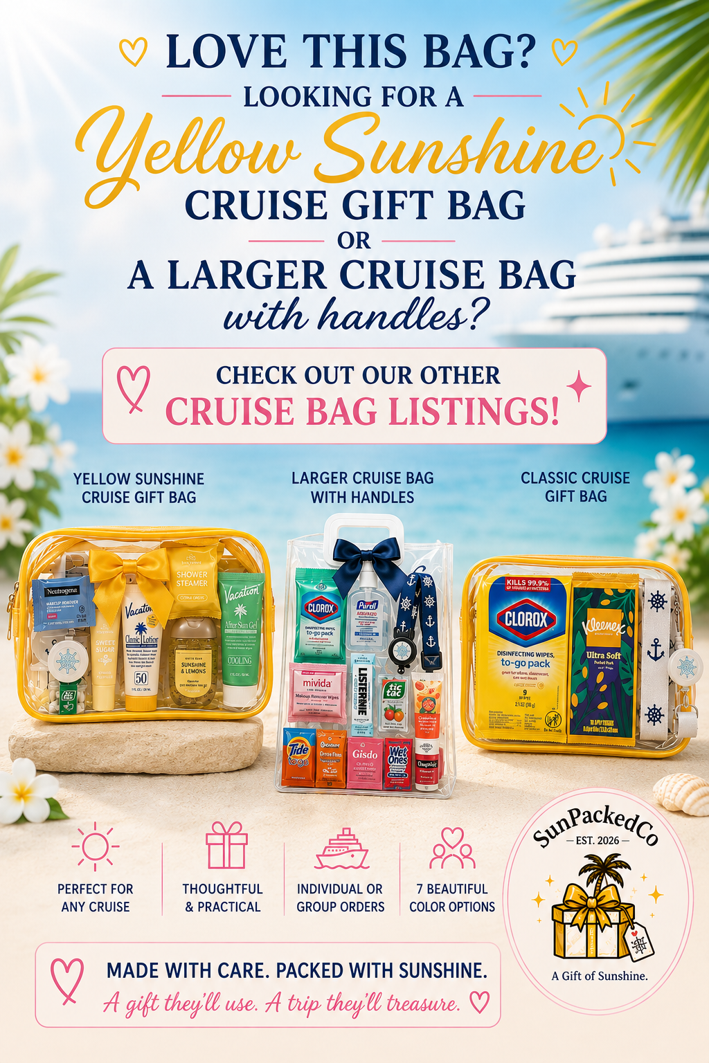 Deluxe Mini Cruise Gift Bag | Premium Cruise Survival Kit | Bon Voyage Gift