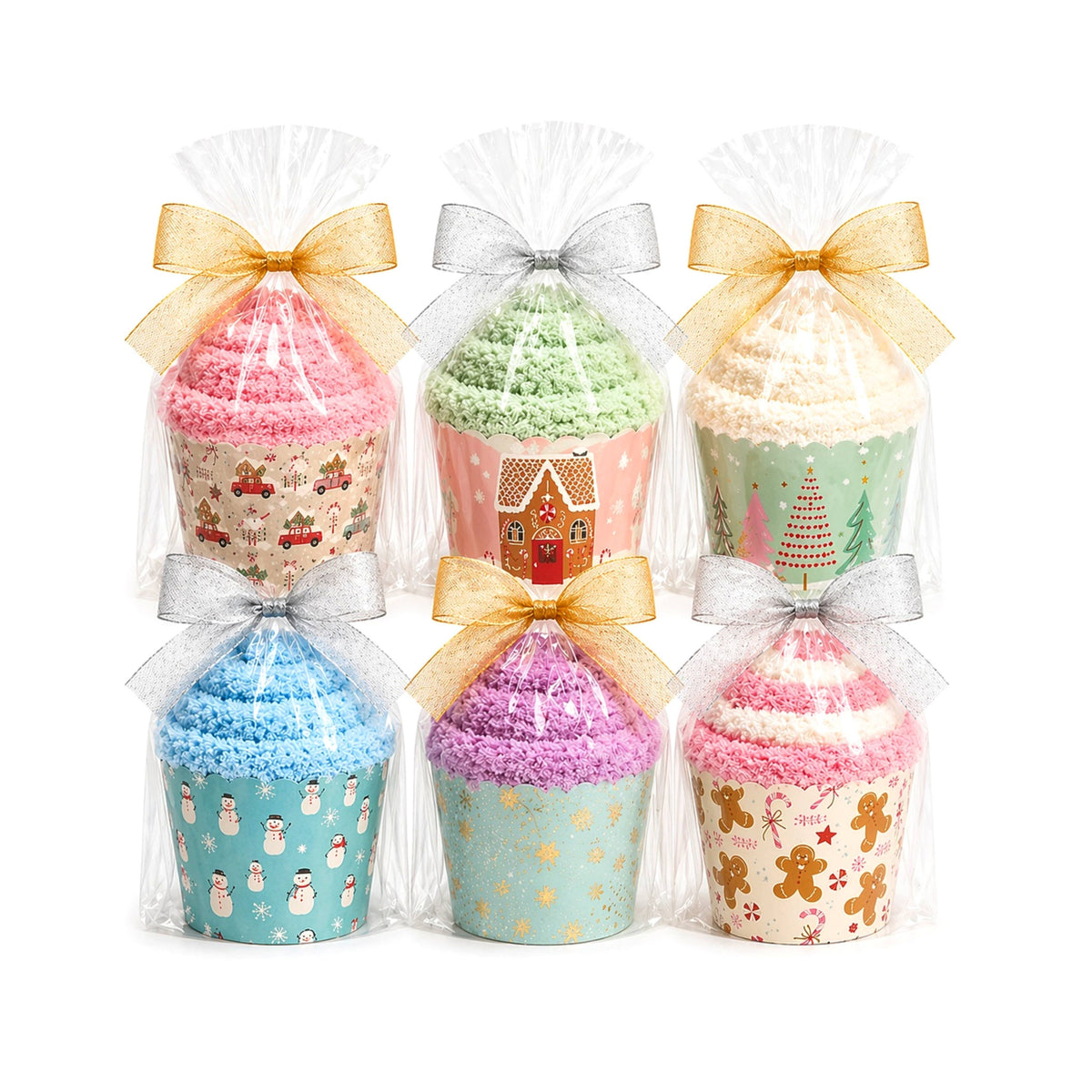 Pastel Holiday Cozy Socks Cupcakes – Christmas Gift