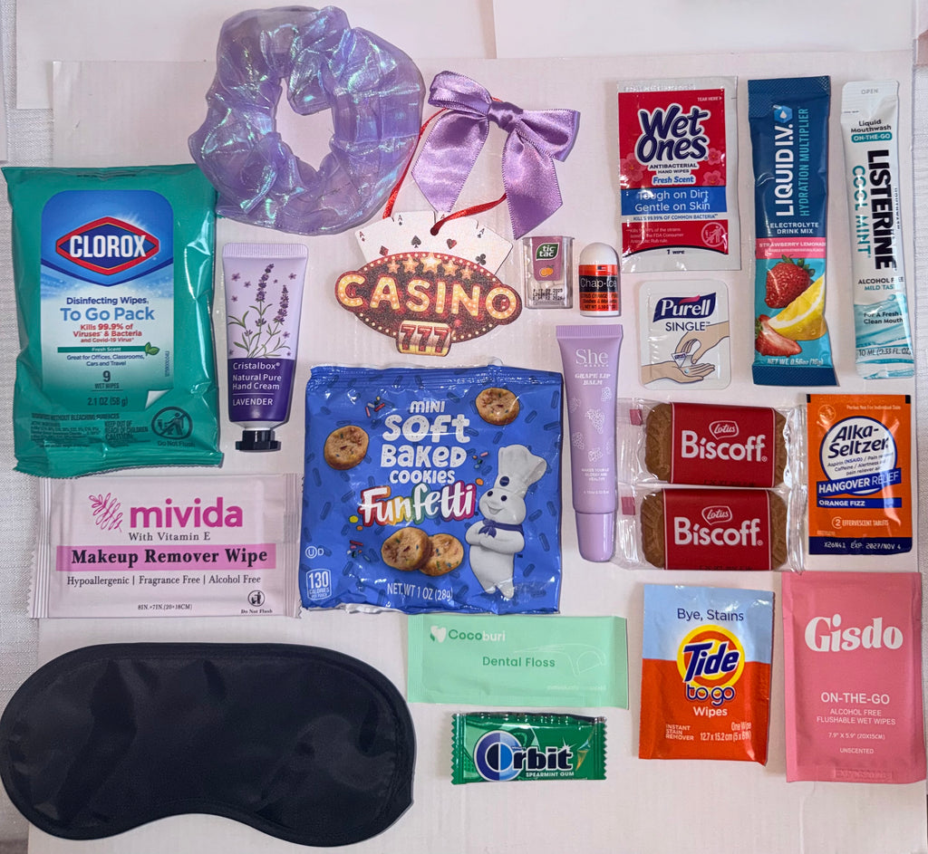 Vegas Bachelorette Survival Kit | Hangover Recovery Goodie Bags (Casino Theme)