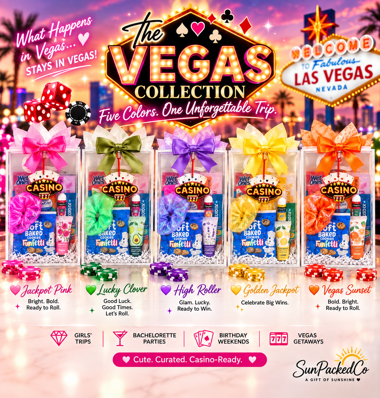 Vegas Bachelorette Survival Kit | Hangover Recovery Goodie Bags (Casino Theme)