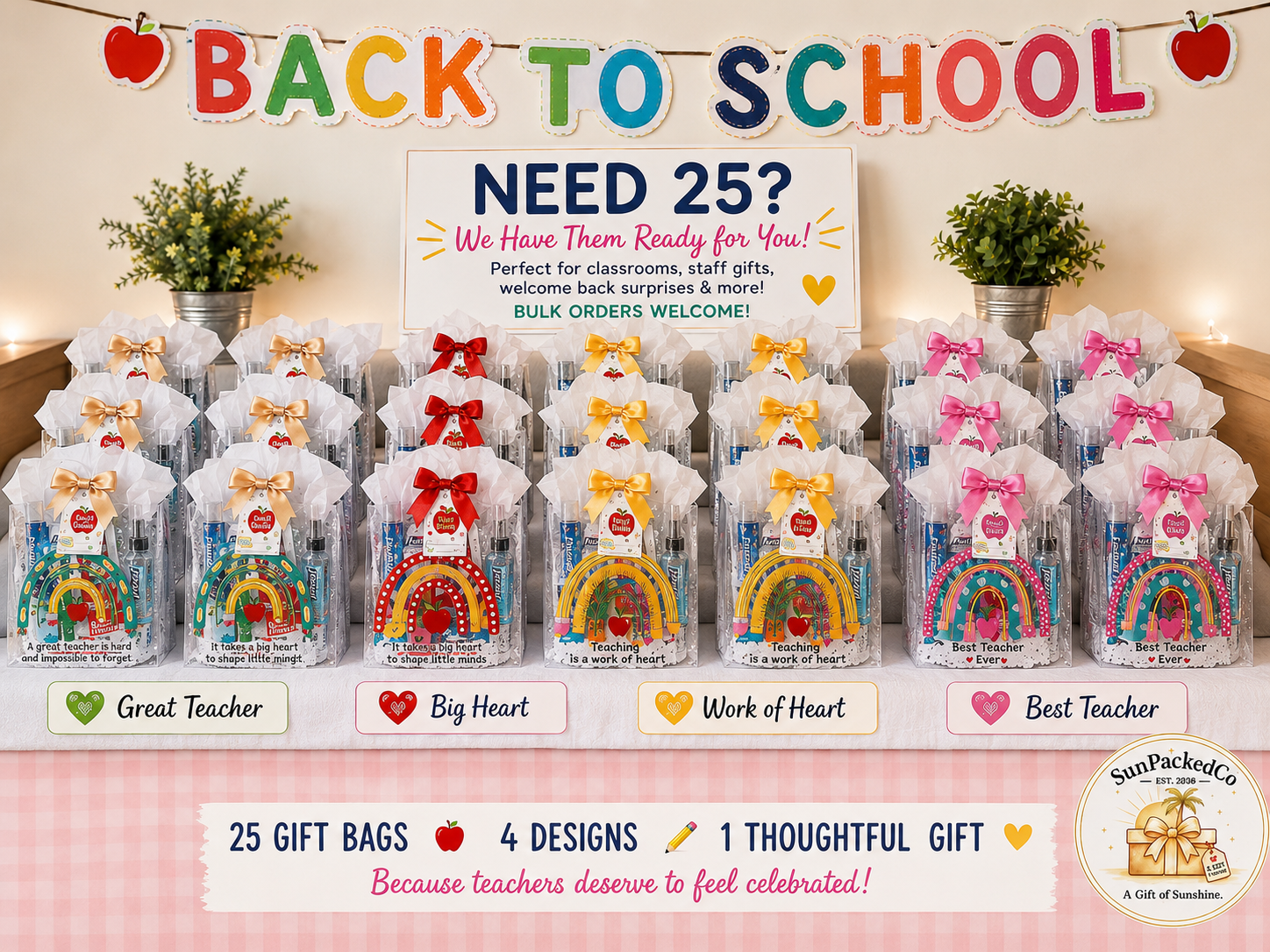 Teacher Mini Gift Bags, Bulk Teacher Gifts, Back to School Gifts, Staff Appreciation, Classroom Welcome, Meet the Teacher First Year Teacher