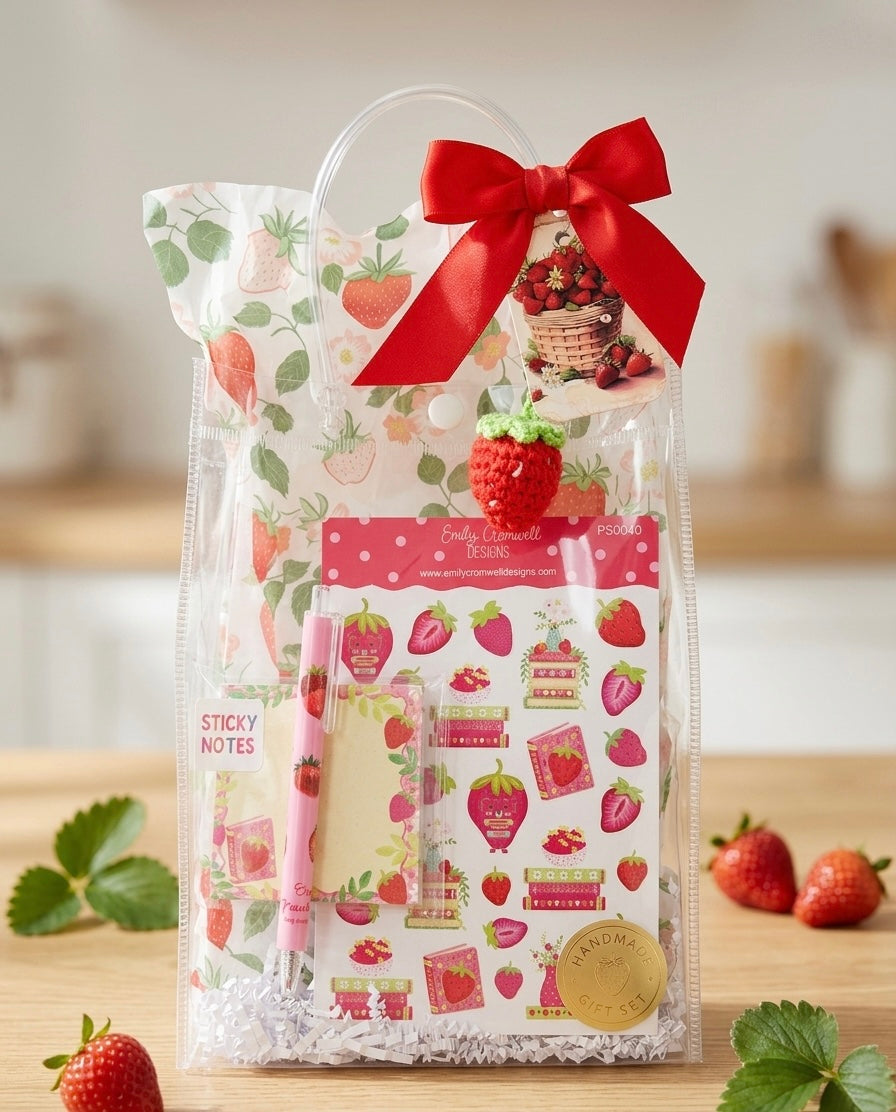 Strawberry Dreams Stationery Gift Set | Featuring Emily Cromwell Design Collection