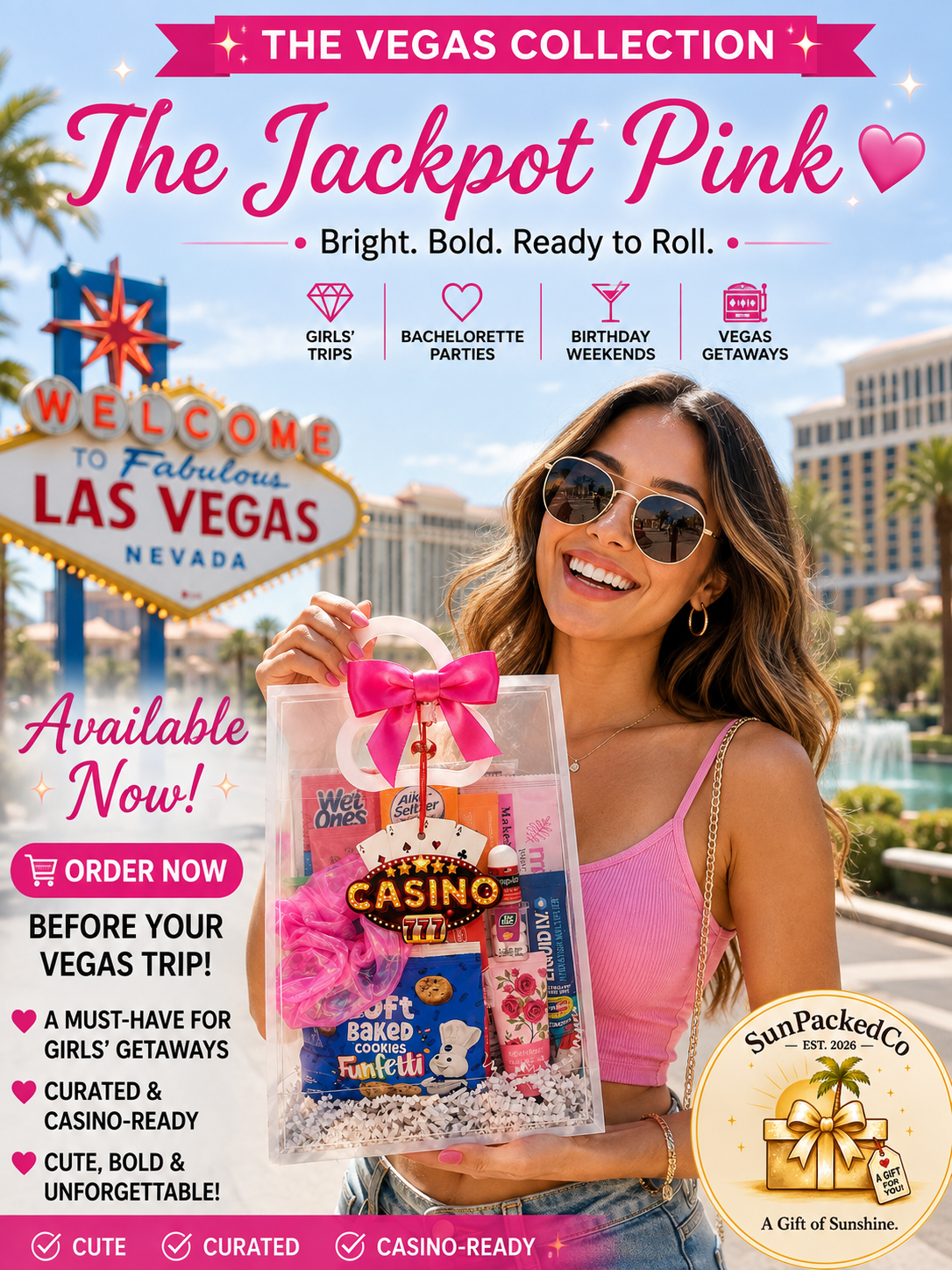 Vegas Bachelorette Survival Kit | Hangover Recovery Goodie Bags (Casino Theme)