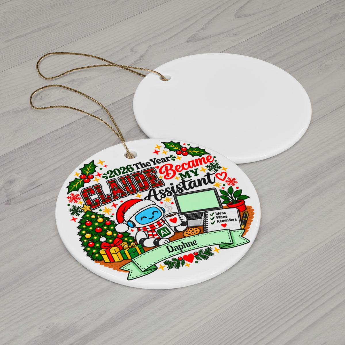 AI Assistant Christmas Ornament, 2026 Claude Became My Assistant