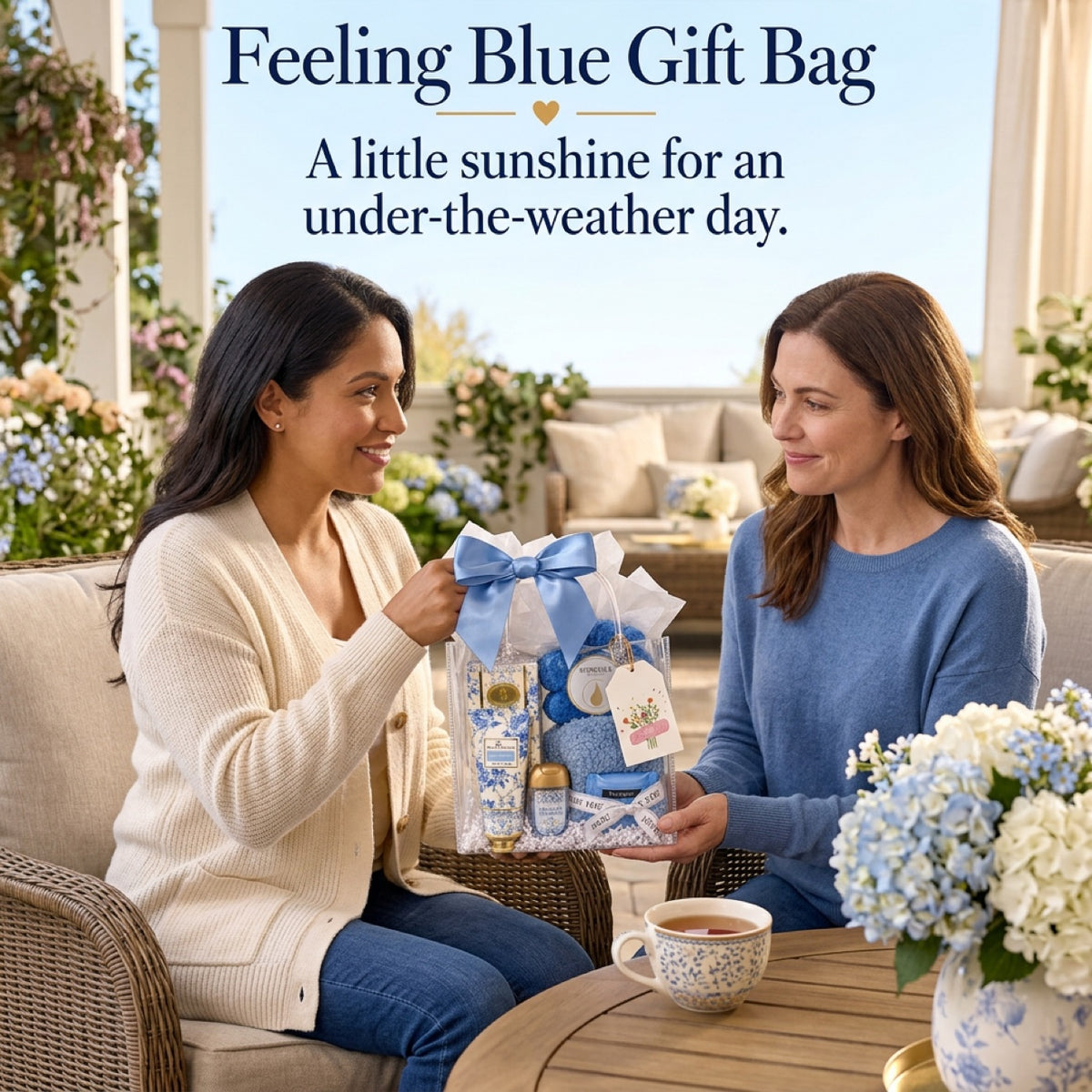 Feeling Blue | Get Well Soon Spa Gift Bag for Women — Blue Cheer-Up Gift, Ready to Give