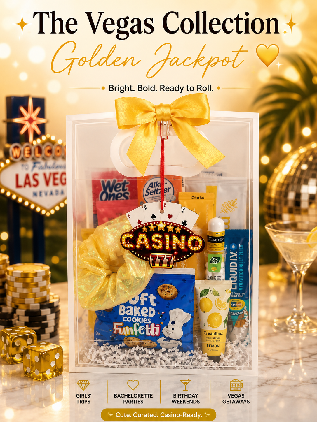 Vegas Bachelorette Survival Kit | Hangover Recovery Goodie Bags (Casino Theme)