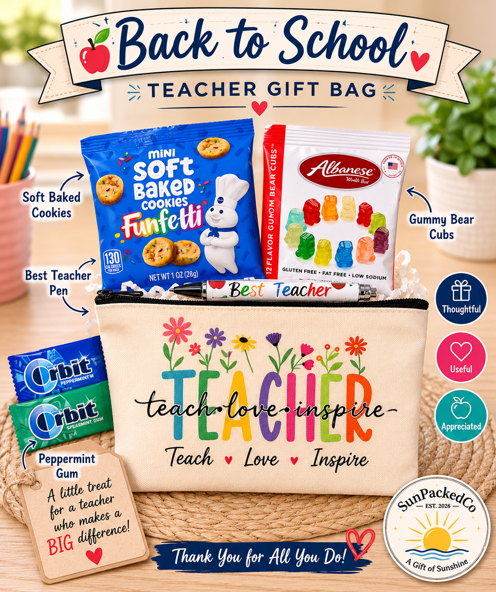 Back to School Teacher Gift Bag, Teacher Appreciation Gift, Daycare Teacher, New Teacher, Student Teacher, Teacher Aide Gift, Educator Gift