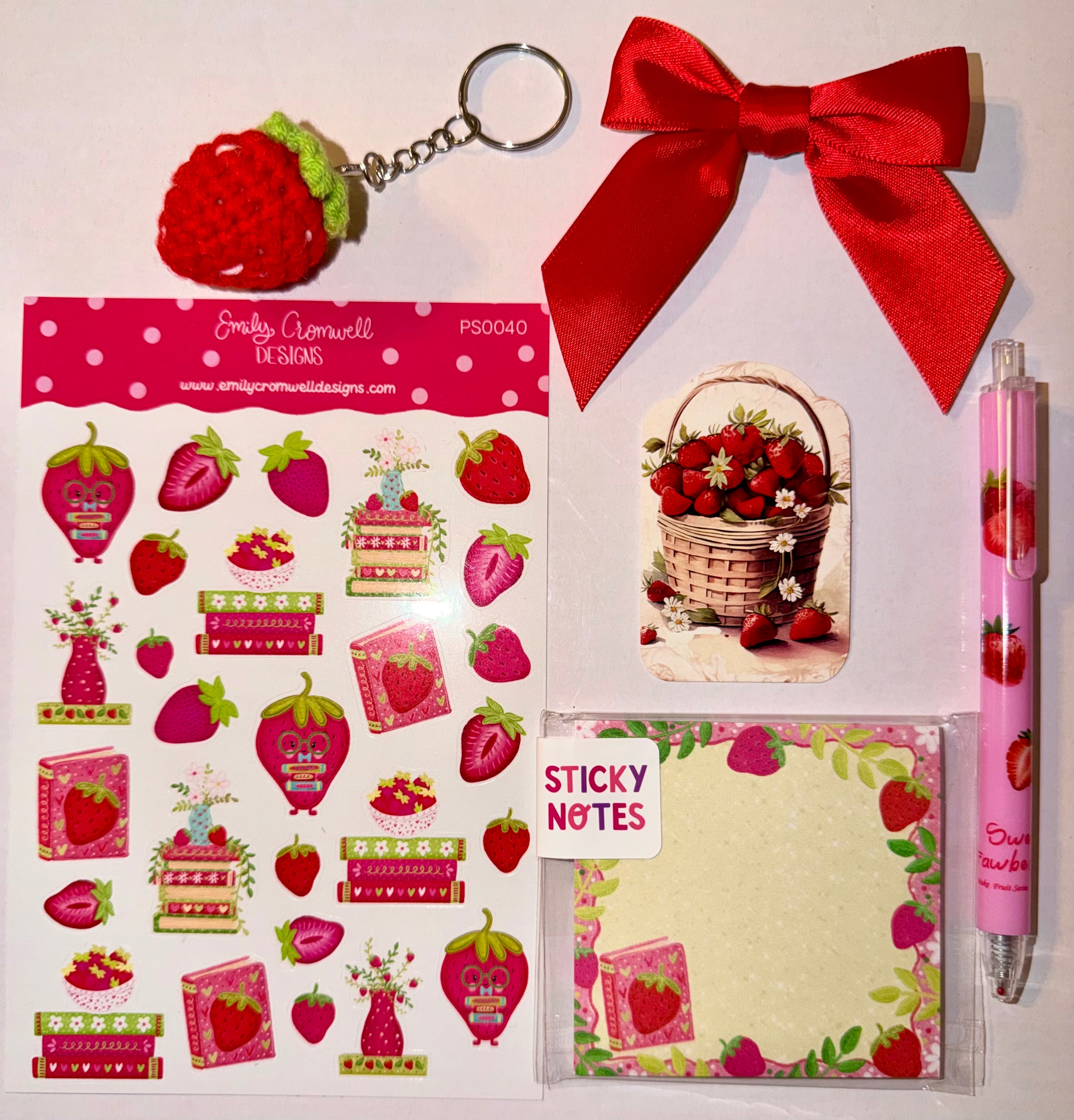 Strawberry Dreams Stationery Gift Set | Featuring Emily Cromwell Design Collection