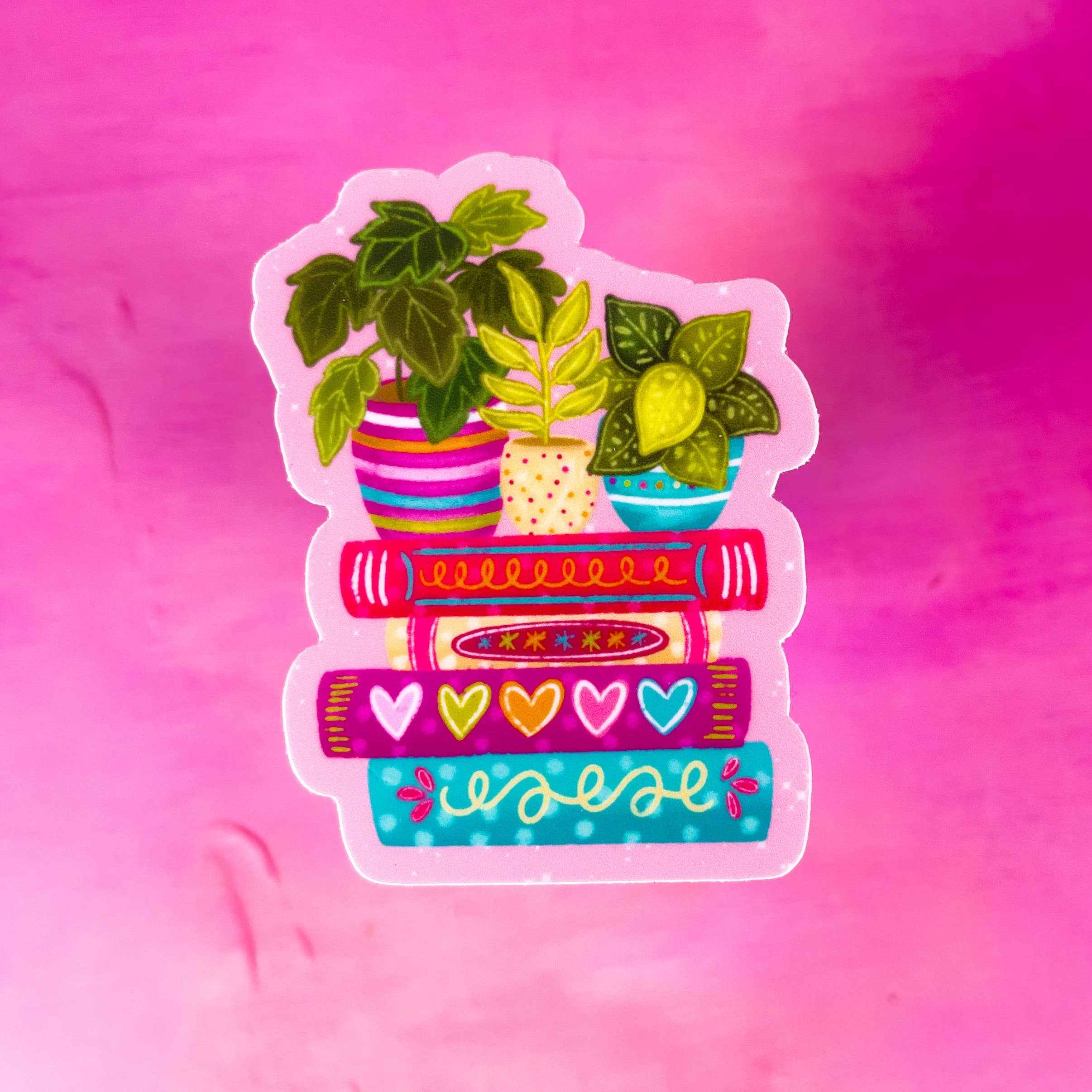 Plant Book Stack Vinyl Sticker
