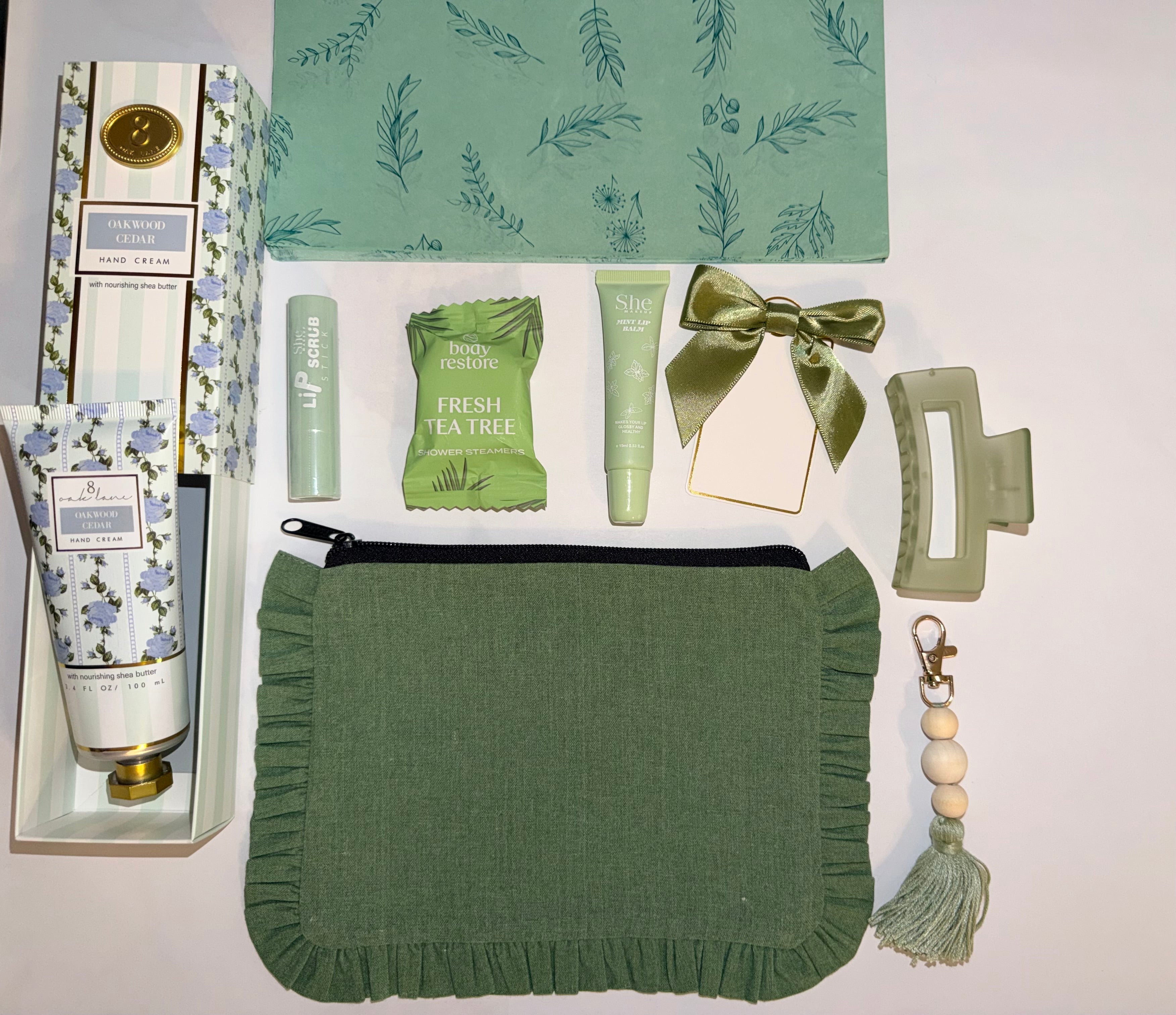 The Ruffle Edit Collection | Curated Gift Set | Canvas Ruffle Pouch | Self-Care Beauty Bundle
