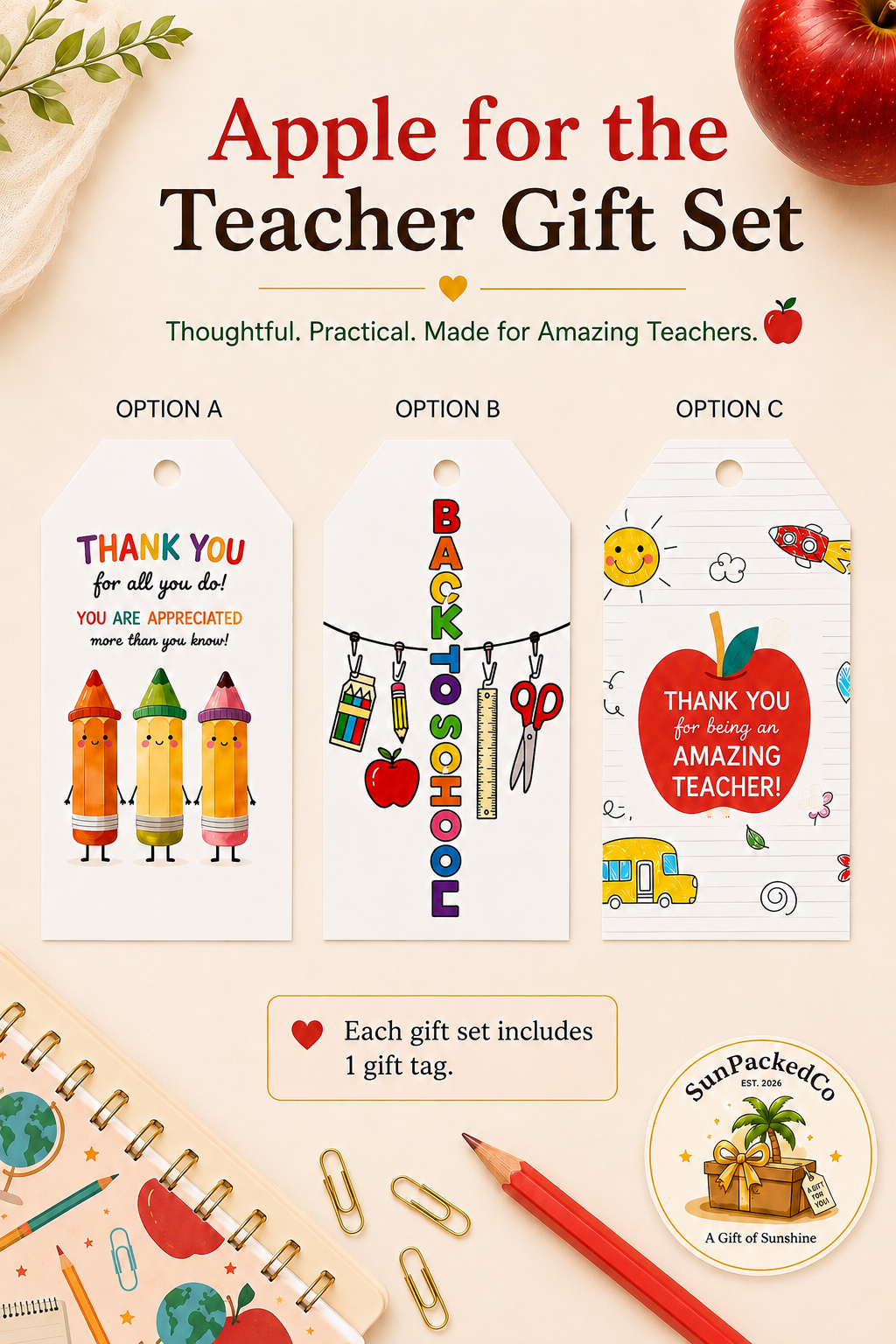 Apple for the Teacher Gift Set