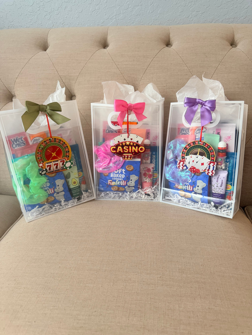 Vegas Bachelorette Survival Kit | Hangover Recovery Goodie Bags (Casino Theme)