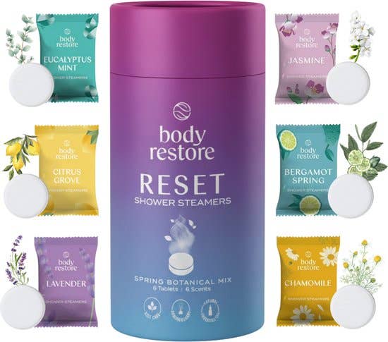 Reset Variety Shower Steamers 6pk Aromatherapy Botanical Set