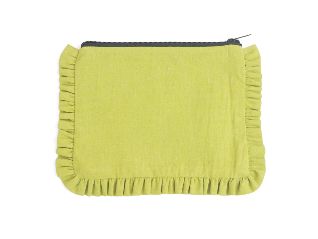 Canvas Ruffle Pouches | Canvas Travel Pouches | Zipper Pouch