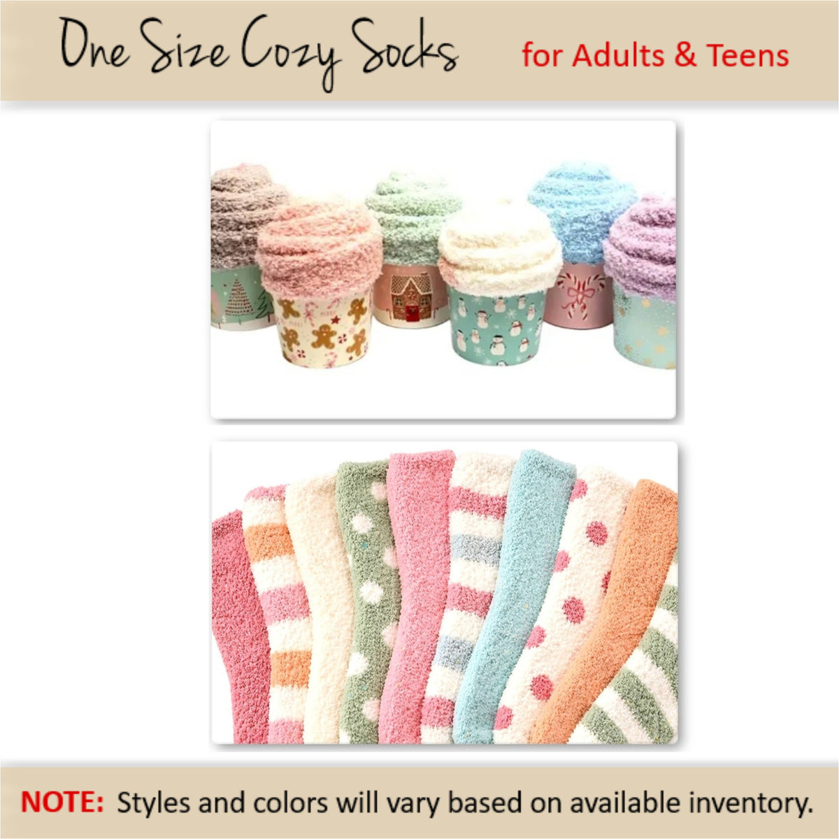 Pastel Holiday Cozy Socks Cupcakes – Christmas Gift
