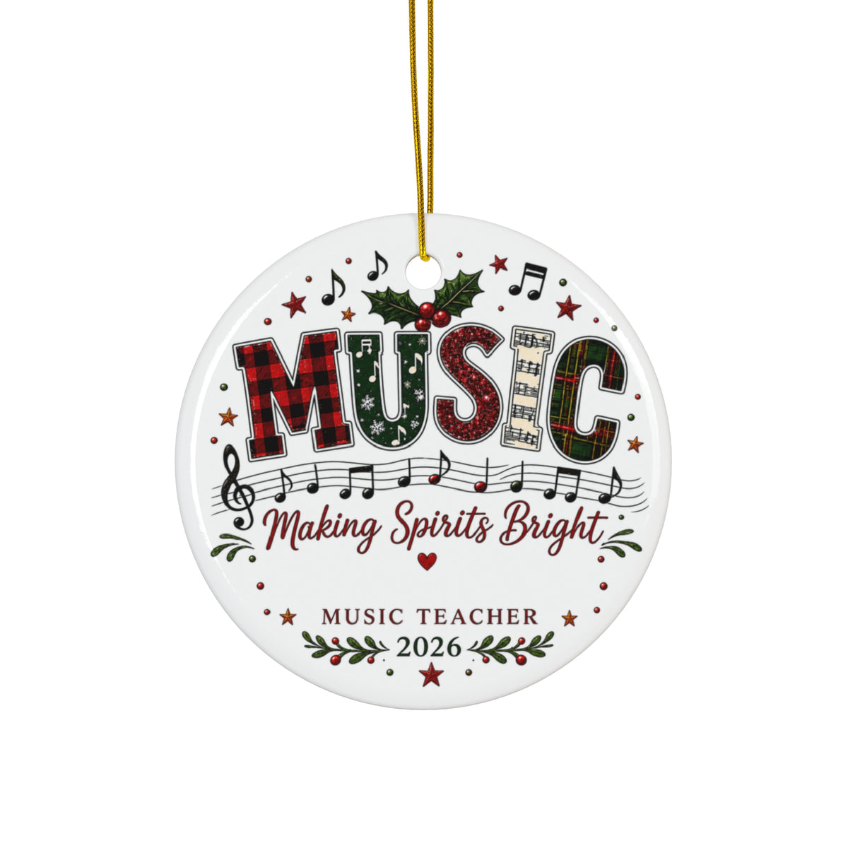 Personalized Music Teacher Christmas Ornament | Music Teacher Gift