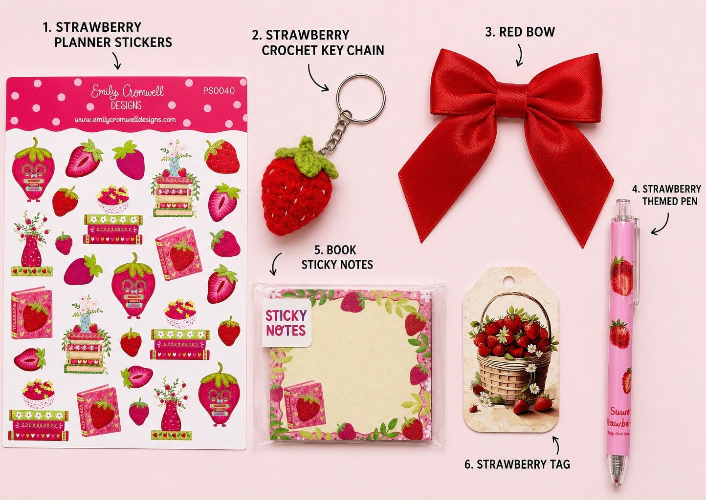 Strawberry Dreams Stationery Gift Set | Featuring Emily Cromwell Design Collection