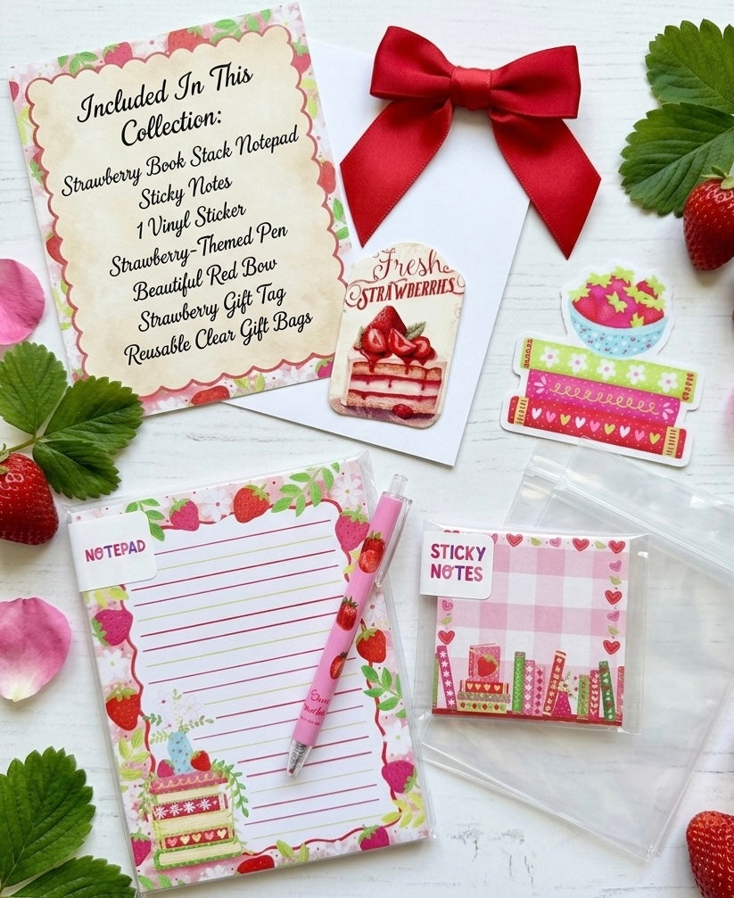 The Strawberry Collection | Stationery Gift Set featuring Emily Cromwell Design