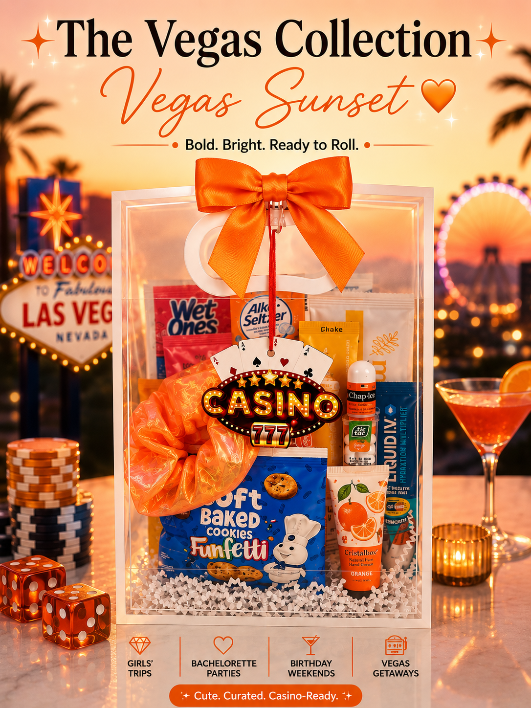 Vegas Bachelorette Survival Kit | Hangover Recovery Goodie Bags (Casino Theme)