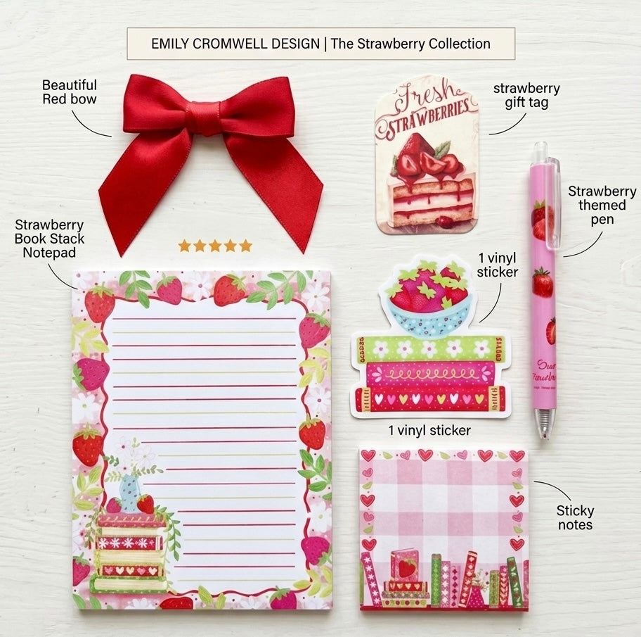 The Strawberry Collection | Stationery Gift Set featuring Emily Cromwell Design