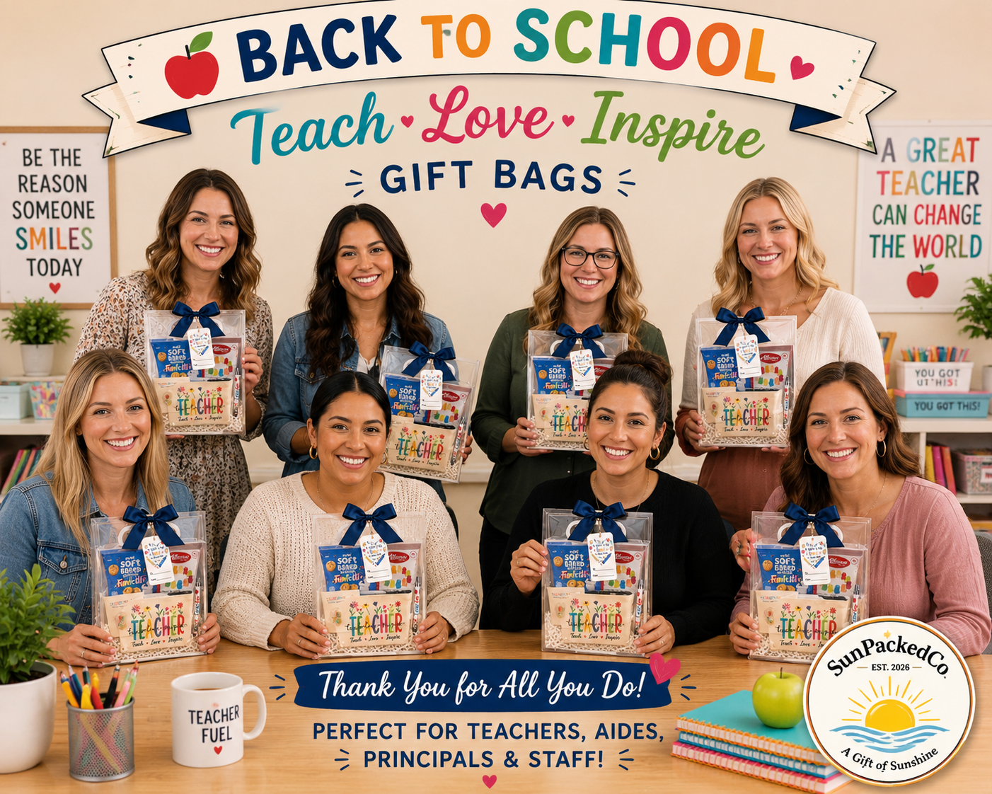 Back to School Teacher Gift Bag, Teacher Appreciation Gift, Daycare Teacher, New Teacher, Student Teacher, Teacher Aide Gift, Educator Gift