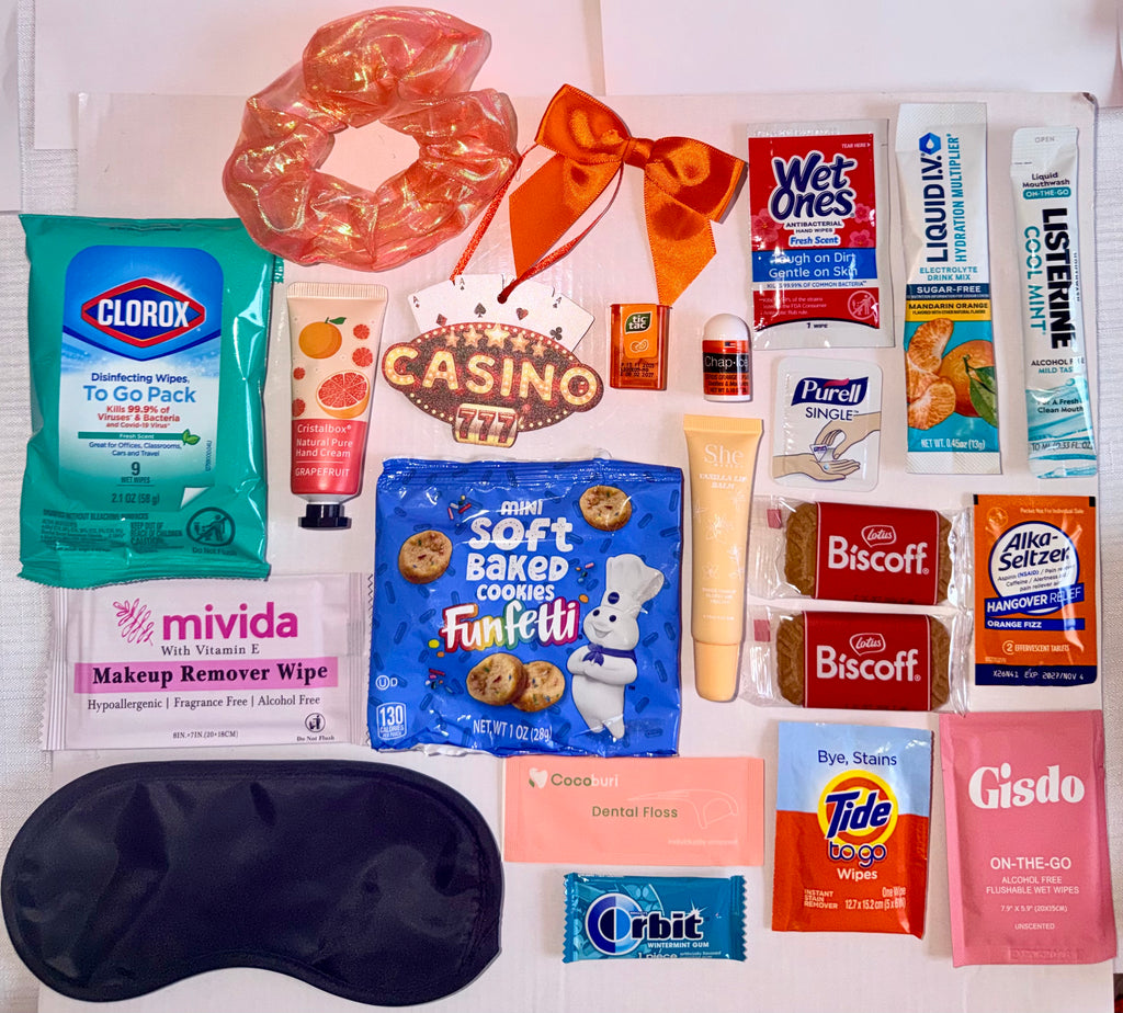 Vegas Bachelorette Survival Kit | Hangover Recovery Goodie Bags (Casino Theme)