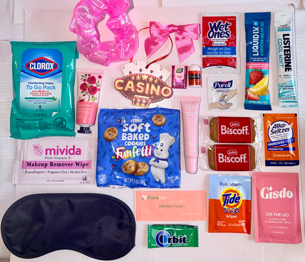 Vegas Bachelorette Survival Kit | Hangover Recovery Goodie Bags (Casino Theme)