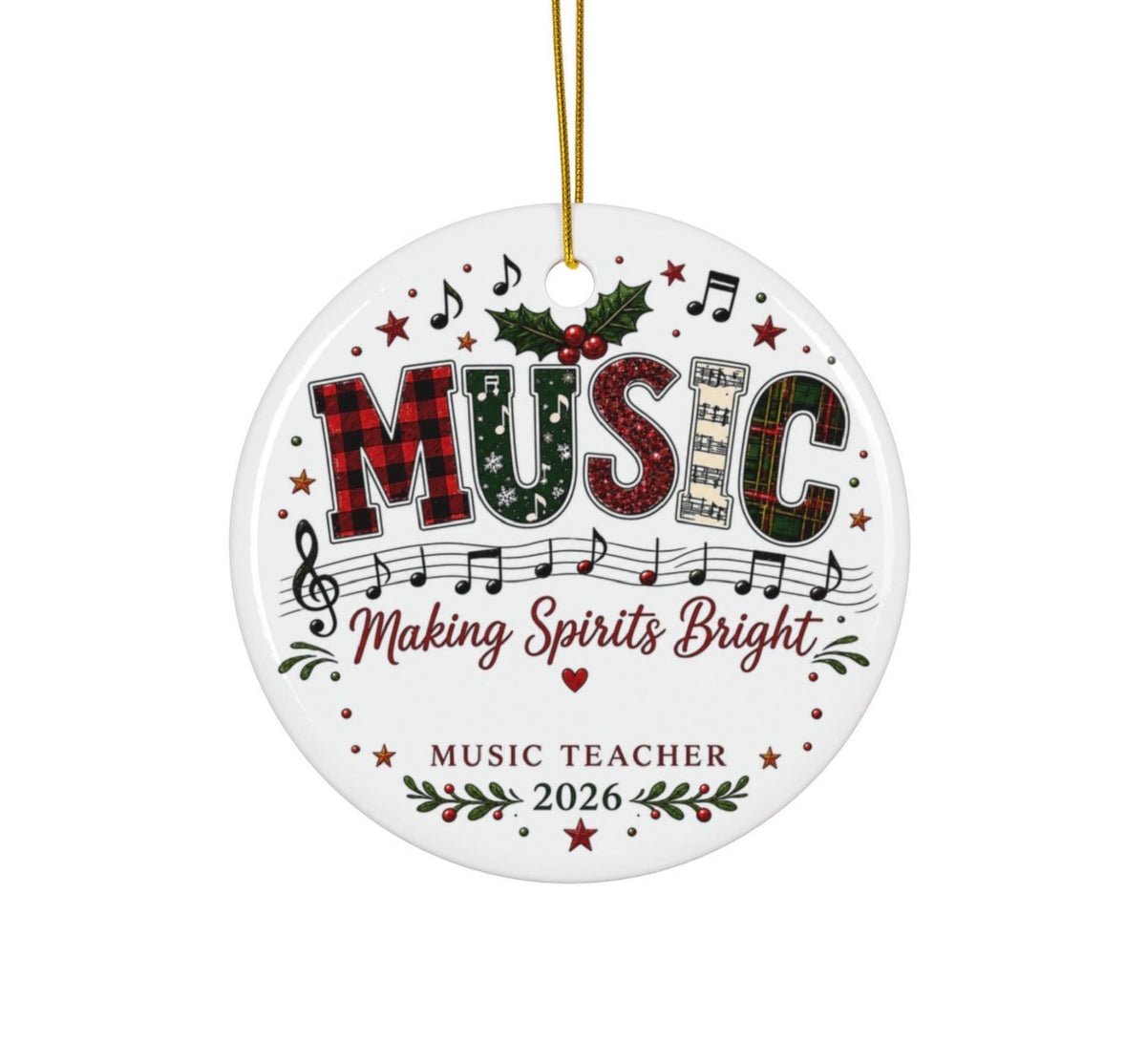 Personalized Music Teacher Christmas Ornament | Music Teacher Gift