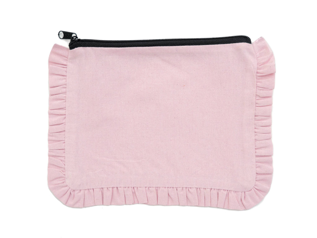 Canvas Ruffle Pouches | Canvas Travel Pouches | Zipper Pouch