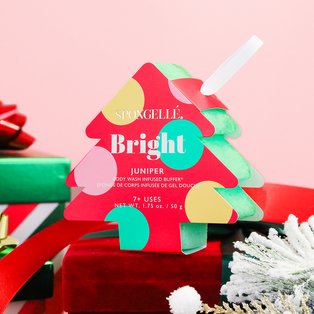 Spongellé Bright Juniper Holiday Tree Buffer – Christmas Ornament