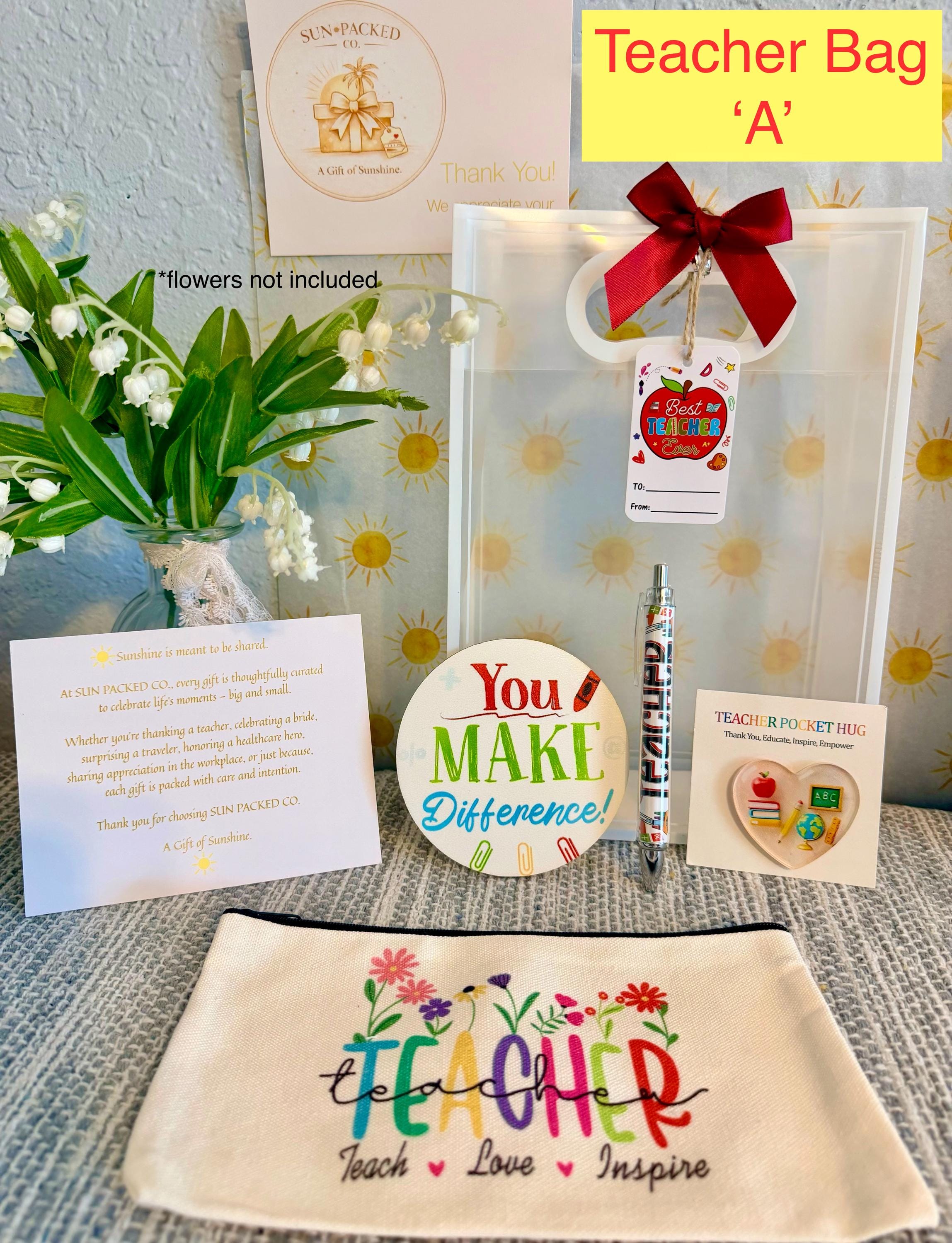 Teacher Appreciation Gift Bag – Thank-A-Teacher & Staff Members with a Touch of Sunshine