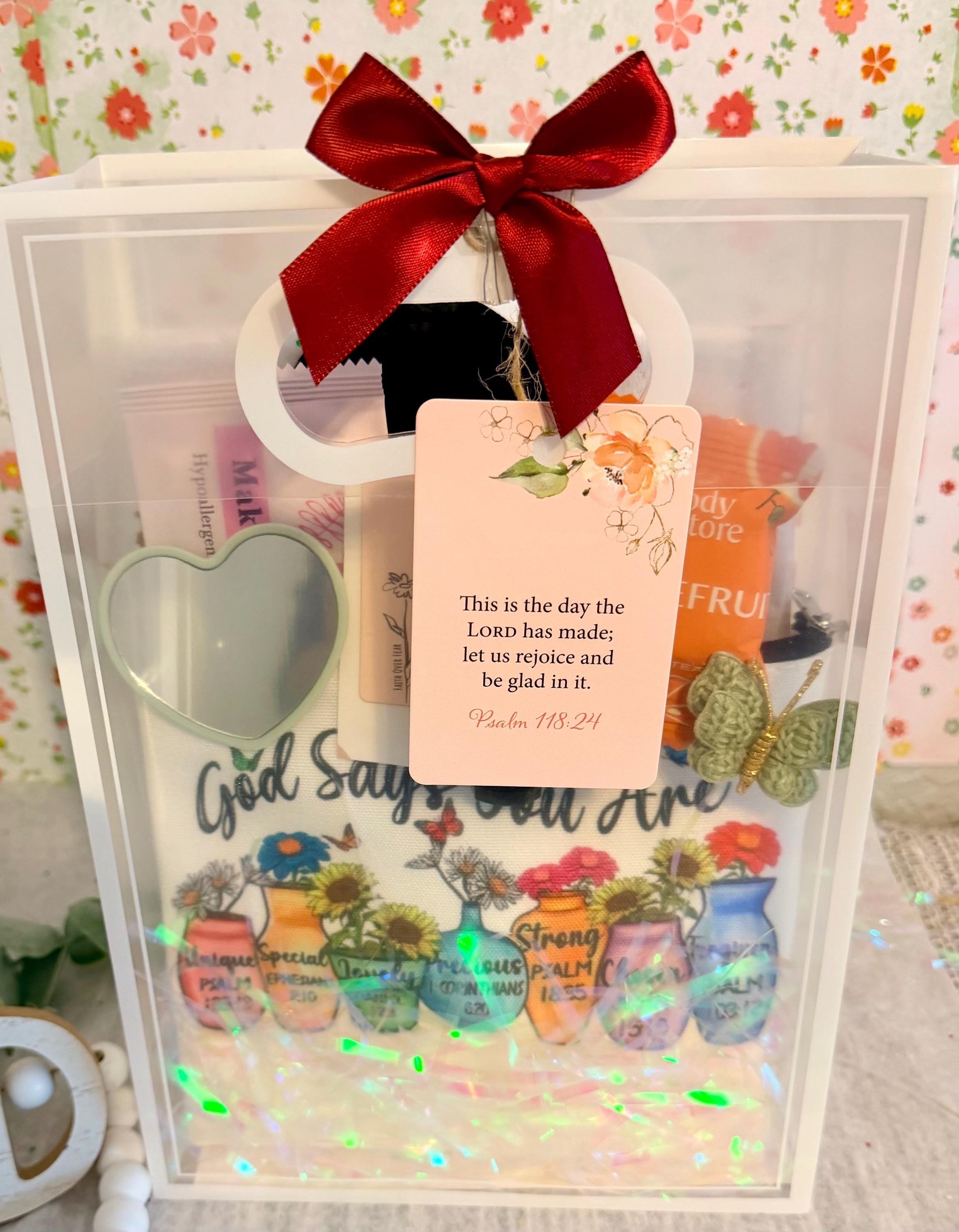 Christian Self Care Gift Bag | Faith Encouragement Spa Set, Bible Verse Pouch