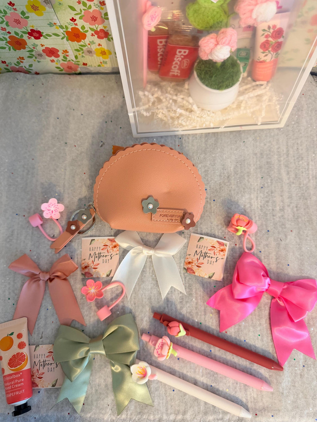 Crocheted Flower Gift Bag | Pink Self Care, Birthday, Thank You Gift for Friends