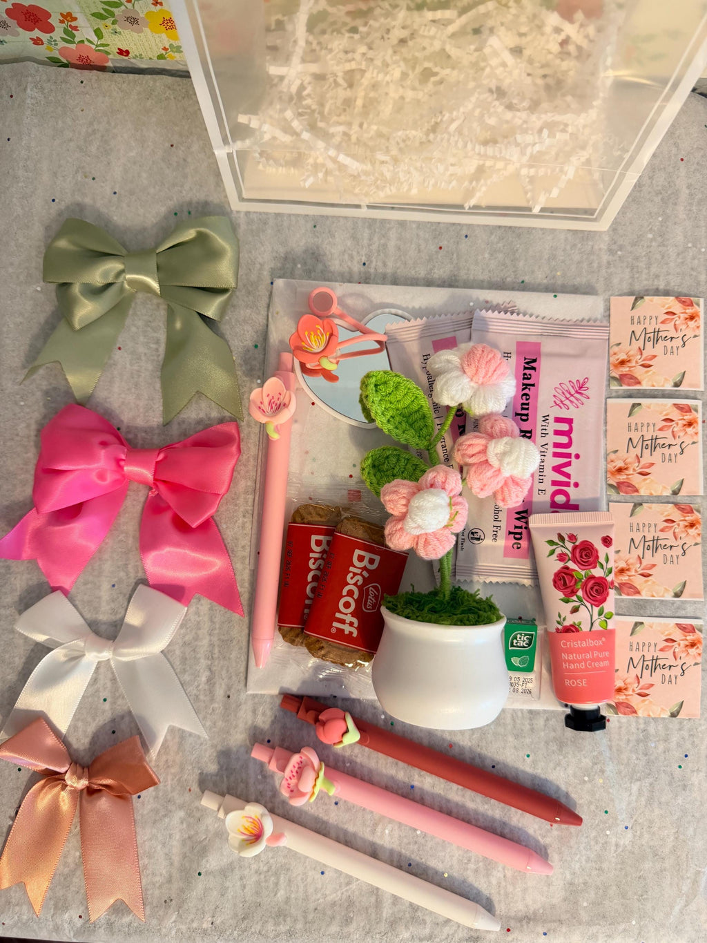 Crocheted Flower Gift Bag | Pink Self Care, Birthday, Thank You Gift for Friends