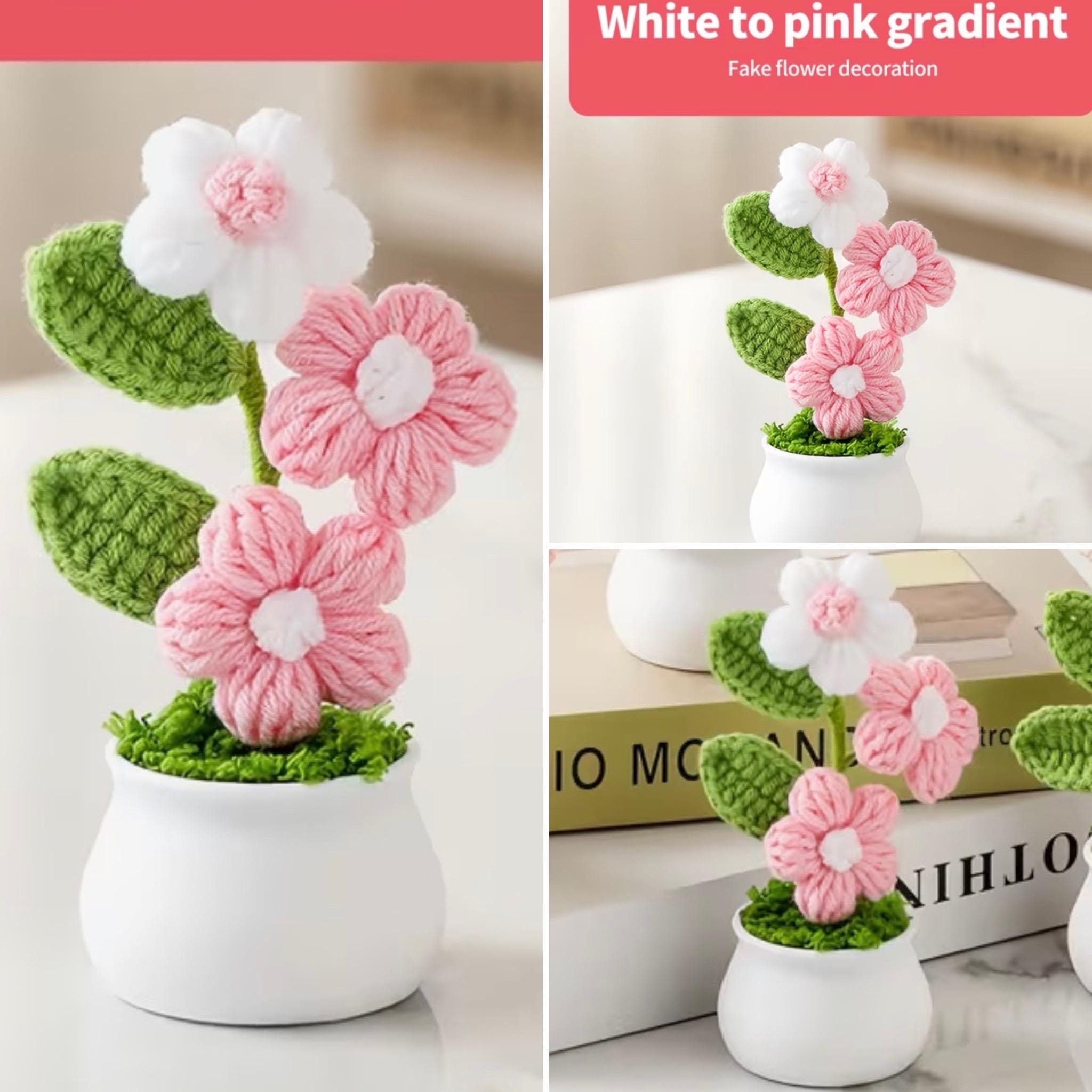 Crochet Flower Mother's Day Gift Bag | Pink Floral Self-Care Spa Tote