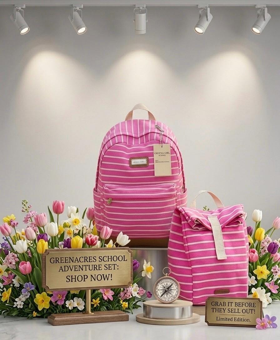 Madden Girl Pink Striped Backpack and Lunch Bag Set | Back to School Ready