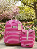 Madden Girl Pink Striped Backpack and Lunch Bag Set | Back to School Ready