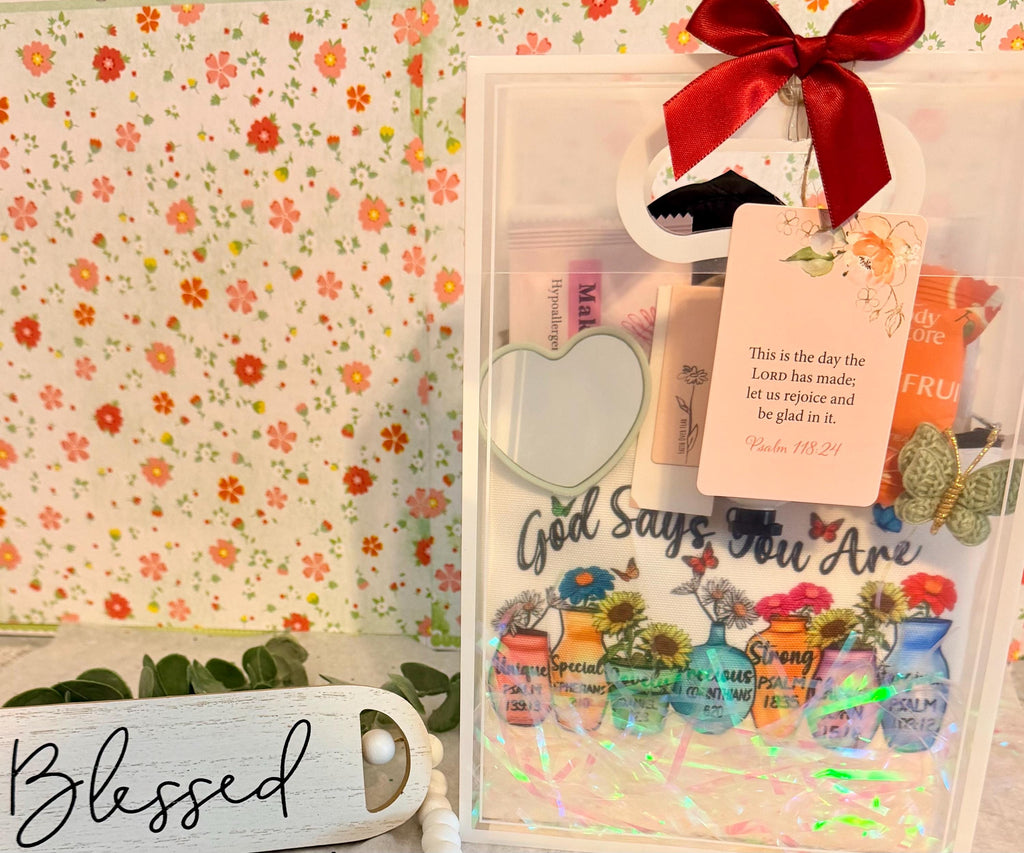 Christian Self Care Gift Bag | Faith Encouragement Spa Set, Bible Verse Pouch