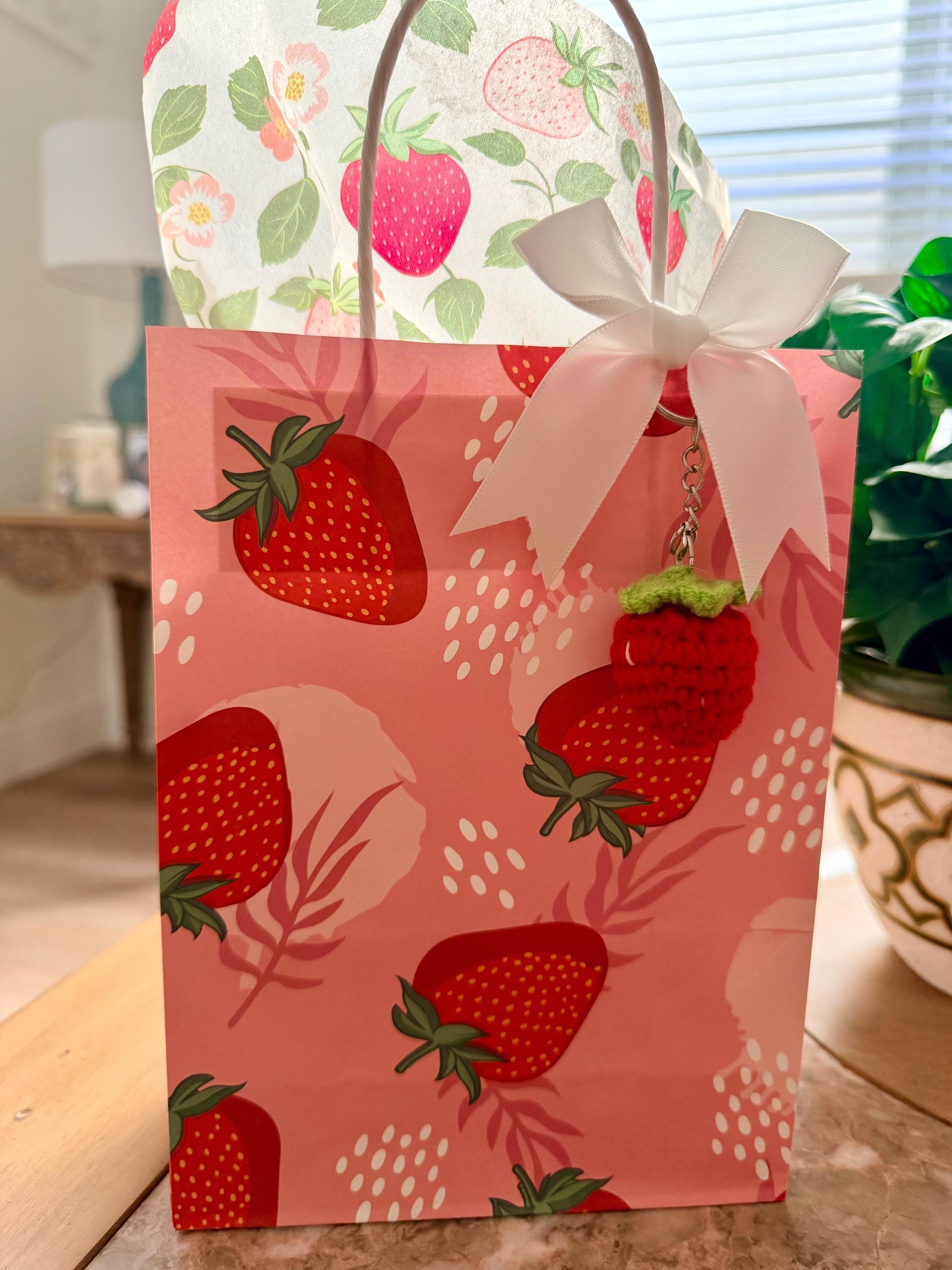 Strawberry Gift Bag Set | Berry Sweet Party Favors | Girls Birthday Party Gifts | Cute Strawberry Theme Bags | 80s Aesthetic Gift Set | Pink