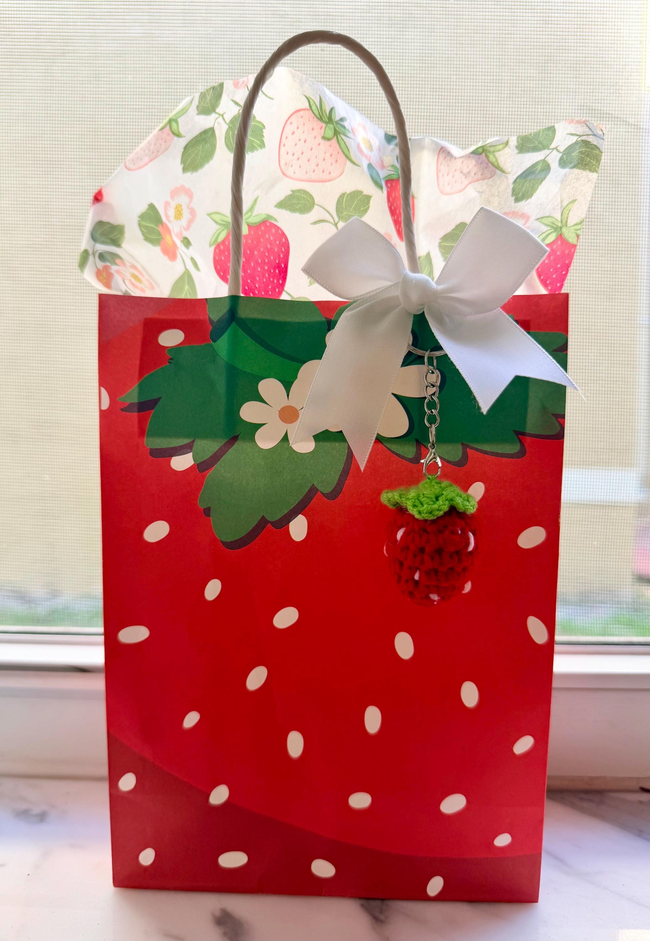 Strawberry Gift Bag Set | Berry Sweet Party Favors | Girls Birthday Party Gifts | Cute Strawberry Theme Bags | 80s Aesthetic Gift Set | Pink