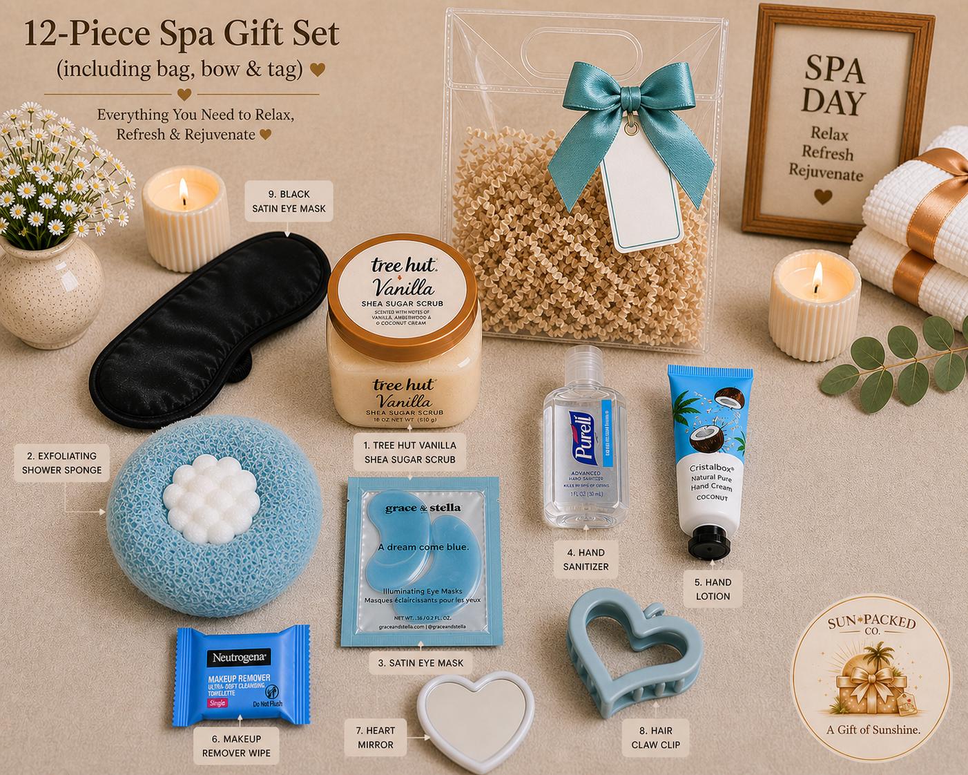 Spa Gift Bag for Women | Self Care Gift Set | Birthday Gift for Her | Retirement Gift for Women | College Graduation Gift |Luxury Relaxation